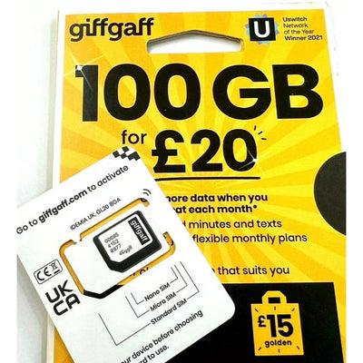 GiffGaff UK Sim Card for Tiktok Live