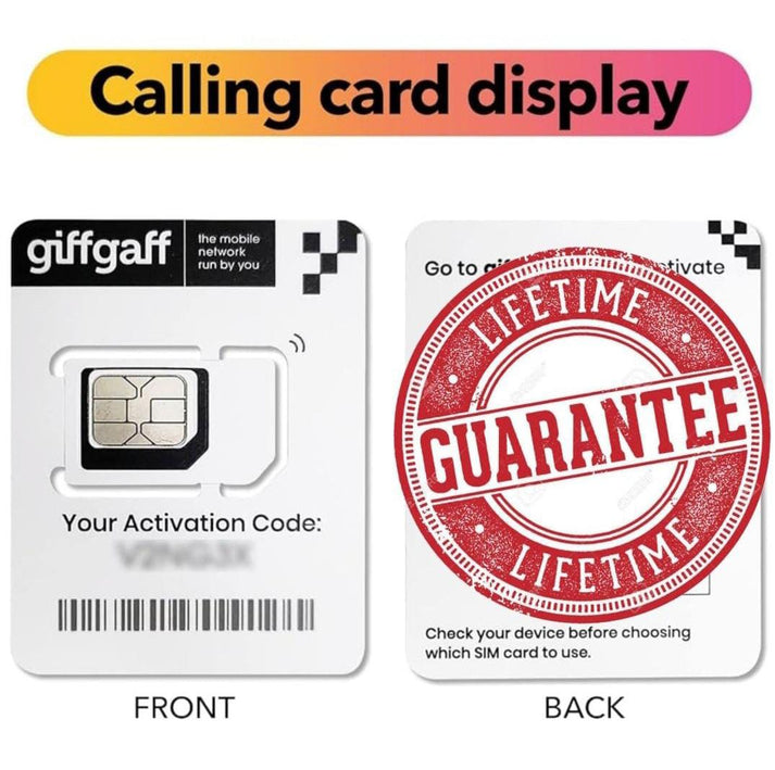 GiffGaff UK Sim Card for Tiktok Live